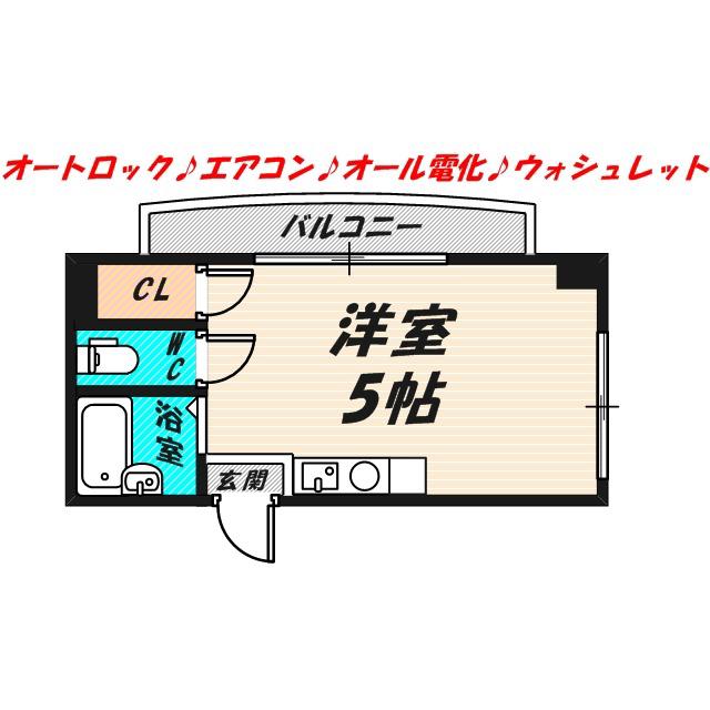 有馬パレス千林(ワンルーム/3階)の間取り写真