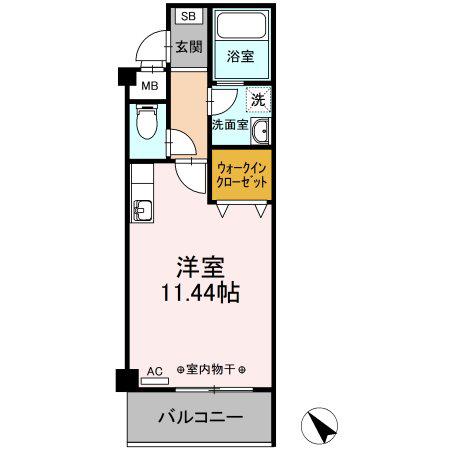 ソフィア(ワンルーム/1階)の間取り写真