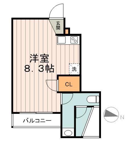 リブリ・かのん(ワンルーム/1階)の間取り写真