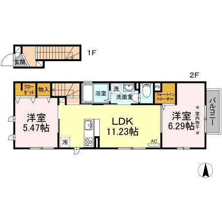 NTハウス(2LDK/2階)の間取り写真
