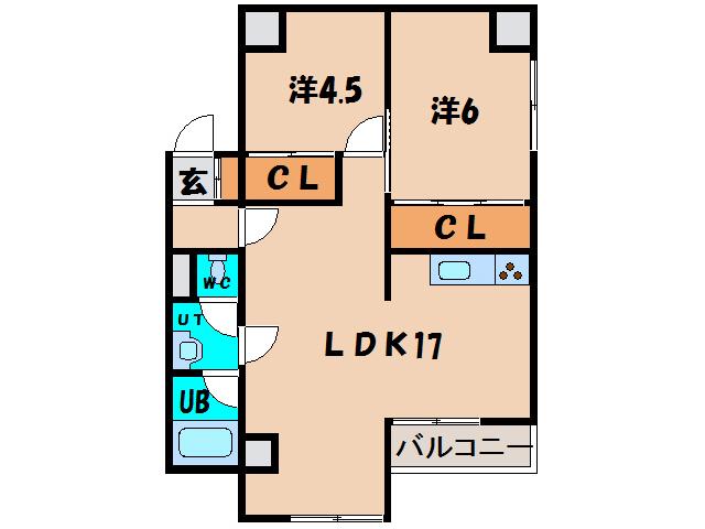 ポートビュー函館(2LDK/6階)の間取り写真