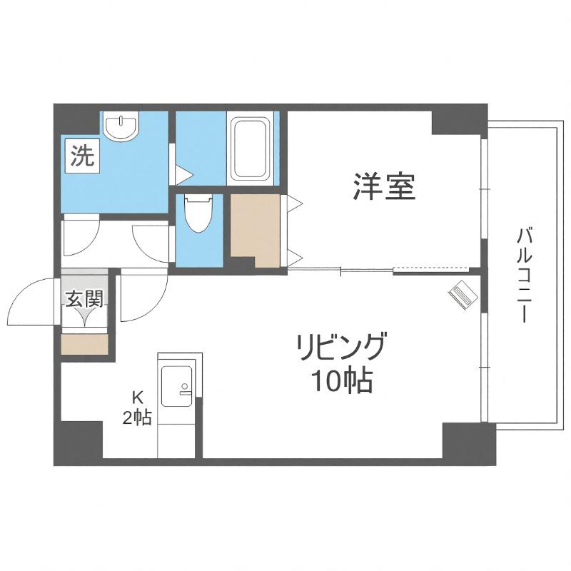 アヴェニュー近美前(1LDK/6階)の間取り写真
