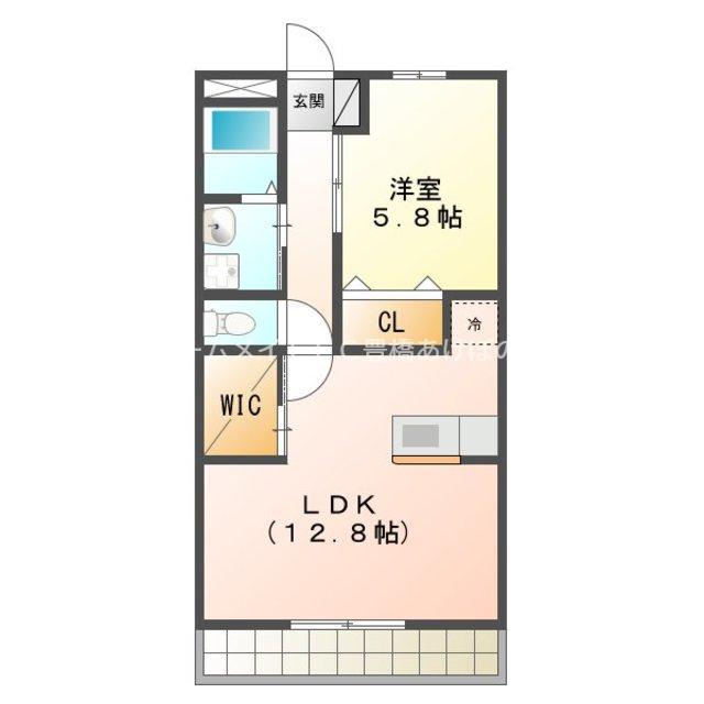 ベルヴェールII(1LDK/2階)の間取り写真