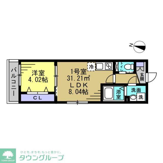 RUTILE吉川美南(1LDK/3階)の間取り写真
