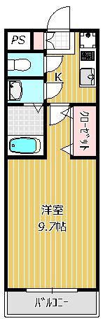 ベリエ東船橋(1K/1階)の間取り写真