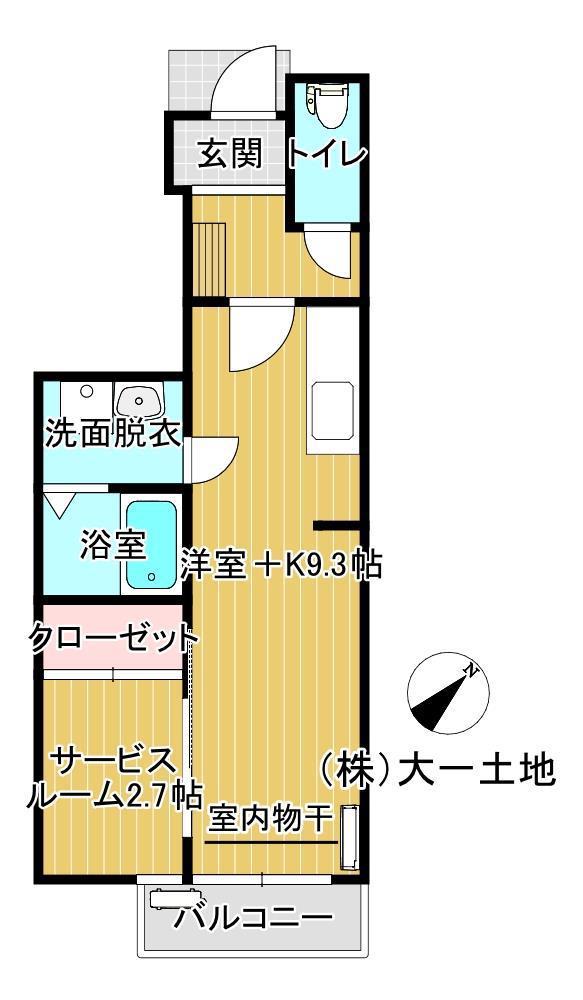 プリモII(1SK/1階)の間取り写真