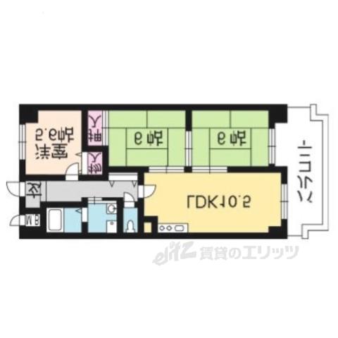 ガイア萱野浦(3LDK/3階)の間取り写真