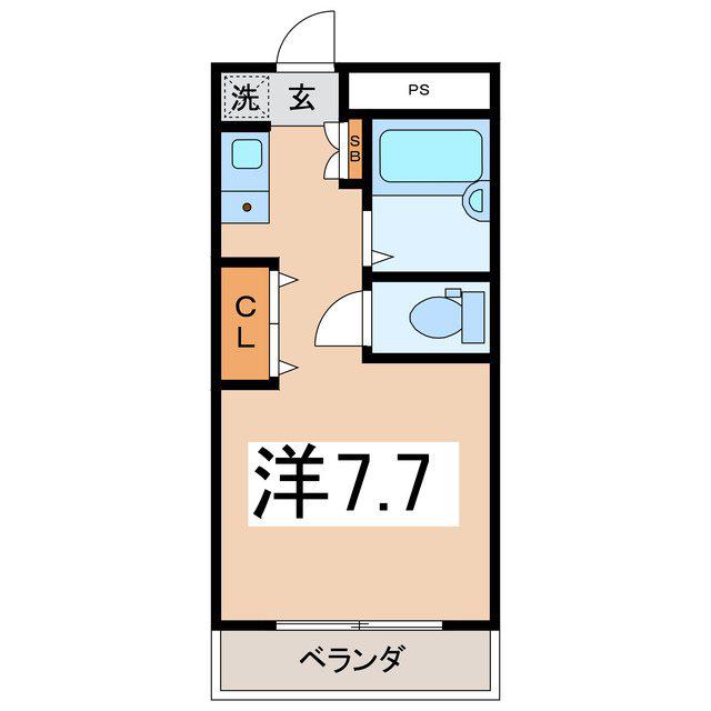 スペースブロス(1K/4階)の間取り写真