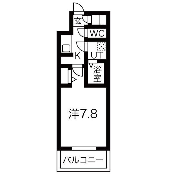 メイクス名駅太閤(1K/6階)の間取り写真