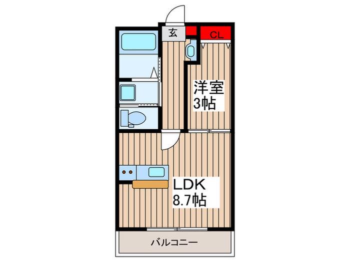RAFFINE芝中田(1LDK/3階)の間取り写真