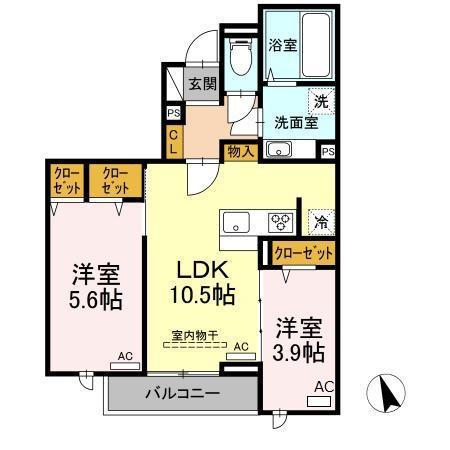 セジュール西台 7号棟(2LDK/2階)の間取り写真