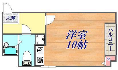 富士ビル(ワンルーム/5階)の間取り写真