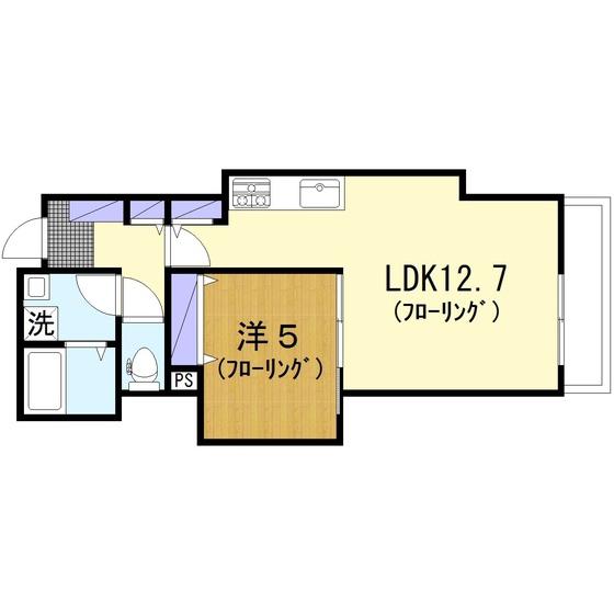 アストライア大和(1LDK/3階)の間取り写真