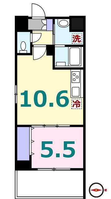 コージーコート ザ ヨコハマ(1LDK/3階)の間取り写真