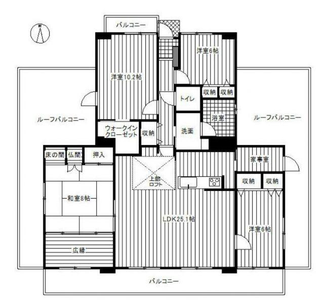 キャッスルハイツ武豊桜ケ丘II(4LDK/9階)の間取り写真