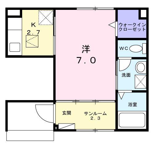 ユーステス鎌倉(1K/1階)の間取り写真