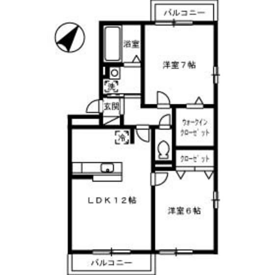 ハイドゥ伴III(2LDK/2階)の間取り写真