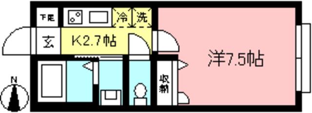 マストライフ経堂(1K/2階)の間取り写真
