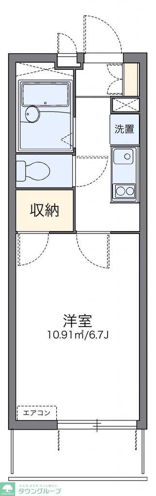 レオパレスマイム(1K/4階)の間取り写真