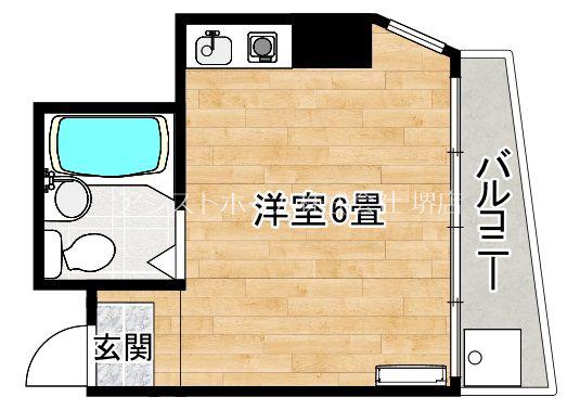 ビッグウエスト今池(ワンルーム/5階)の間取り写真