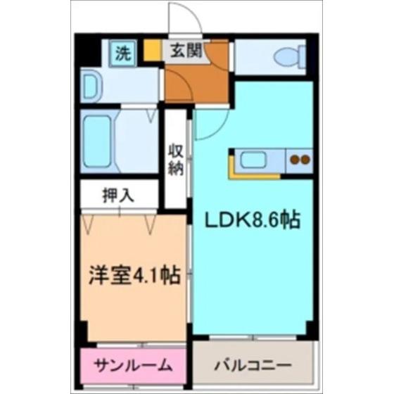 エタンセル(1LDK/3階)の間取り写真