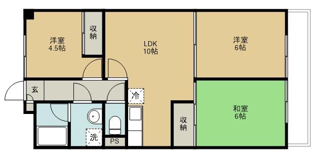 リベルテ21(3LDK/4階)の間取り写真