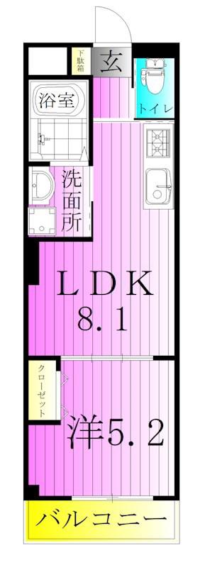 ルミエール高野(1LDK/3階)の間取り写真
