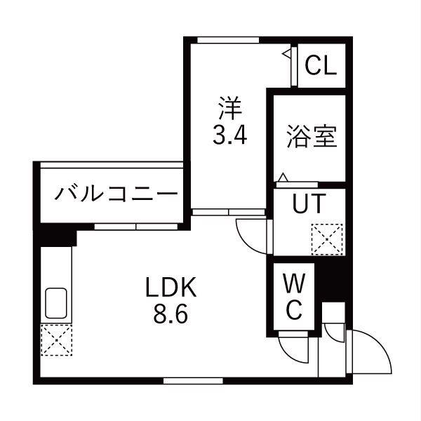 MOVE中村公園PREMIO(1LDK/1階)の間取り写真