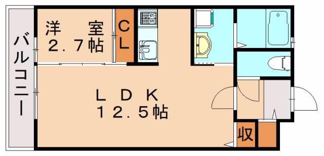 エルミタージュヒルズI(1LDK/1階)の間取り写真