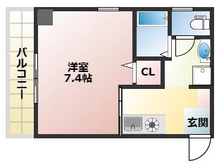 ストーンマナー(1K/8階)の間取り写真