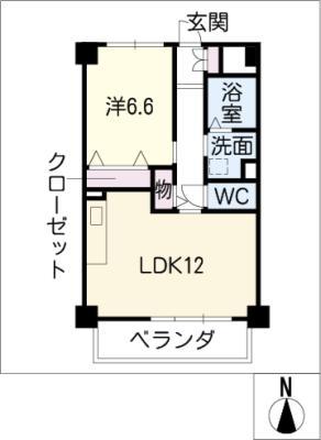 サンコート中村(1LDK/3階)の間取り写真