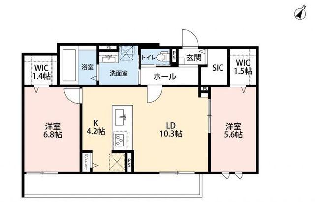 アルモ クレール(2LDK/2階)の間取り写真