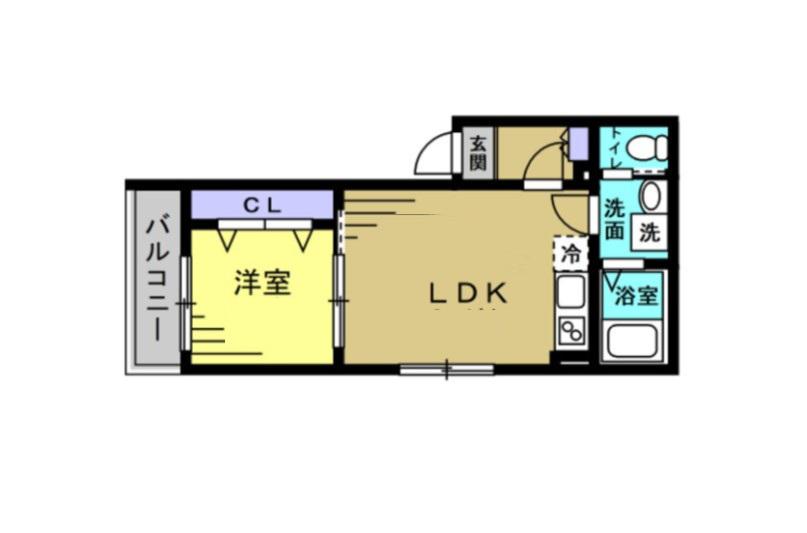 AJ八千代台北(1LDK/3階)の間取り写真