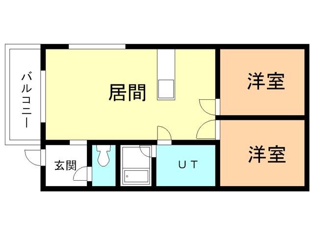 エフ・ケーマンション緑町(2LDK/1階)の間取り写真