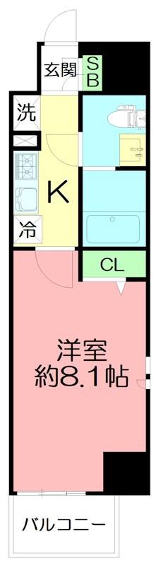 LIME RESIDENCE HIRATSUKA ウエスト(1K/2階)の間取り写真