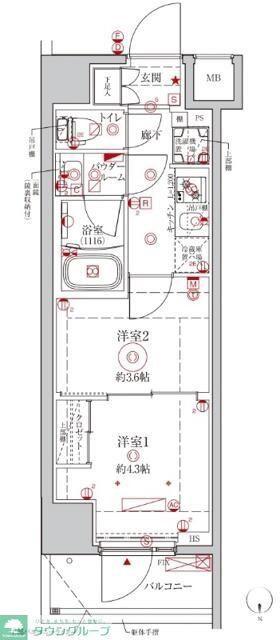 クレイシアIDZ王子フォレストヒルズ(2K/1階)の間取り写真