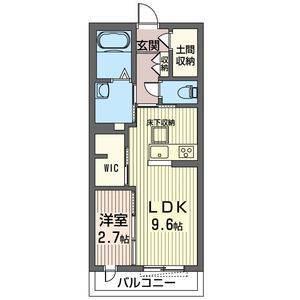 マルシェB(1LDK/1階)の間取り写真