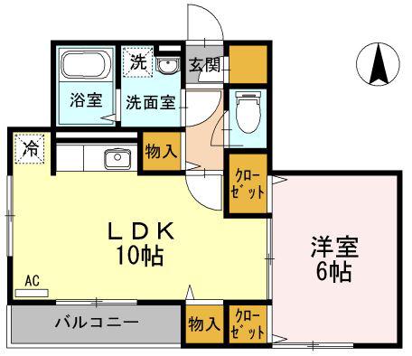 ウィングコートイースト(1LDK/3階)の間取り写真