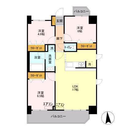 アンクレージュ(3LDK/7階)の間取り写真