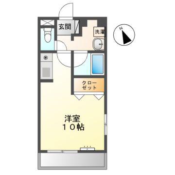 シェソワM(ワンルーム/1階)の間取り写真