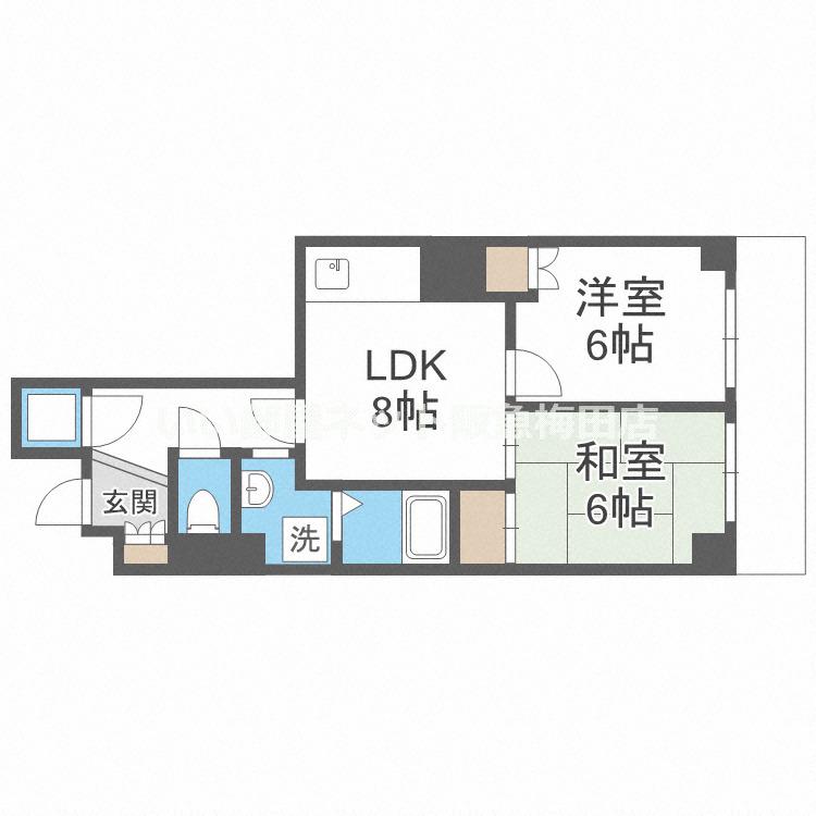 日商岩井中津マンション(2LDK/3階)の間取り写真