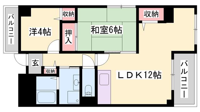 泉マンション(2LDK/5階)の間取り写真