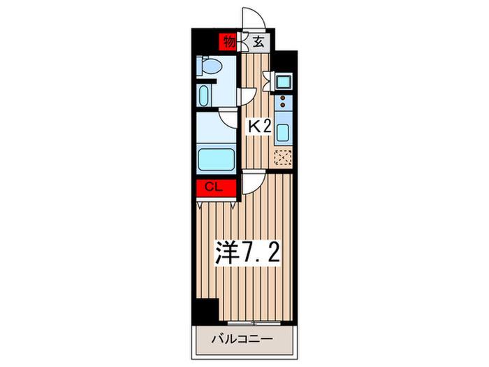 ディームス勝どき(1K/8階)の間取り写真