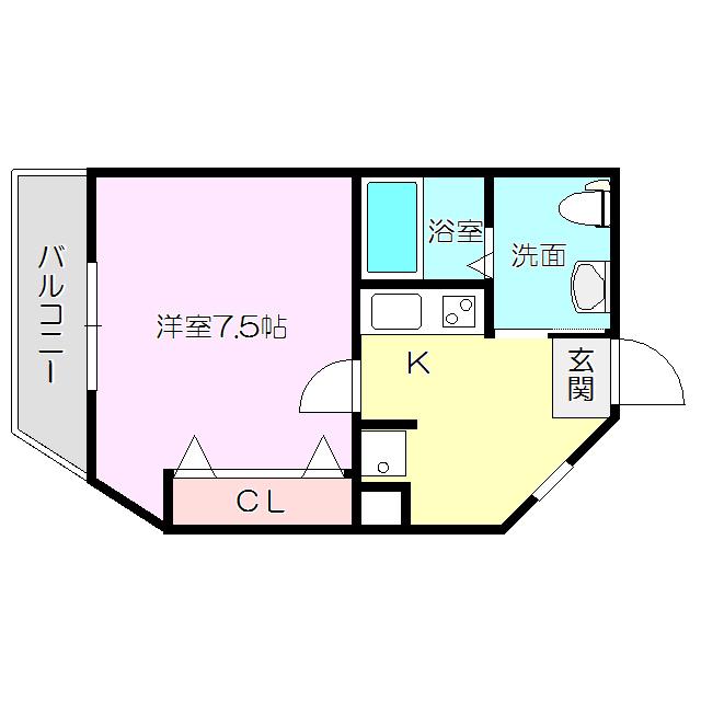 HOKUTO(1K/2階)の間取り写真