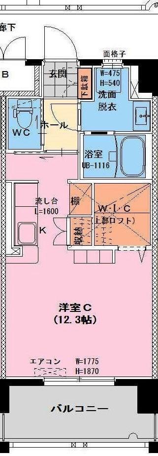 チェルシー神宮外苑(ワンルーム/3階)の間取り写真