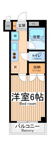 ハイム京浜(1K/3階)の間取り写真