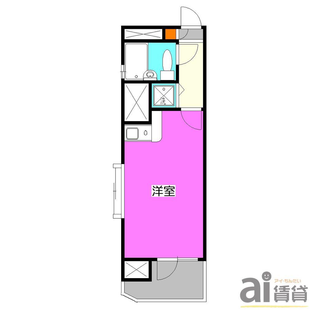 ライオンズプラザ所沢(1K/2階)の間取り写真