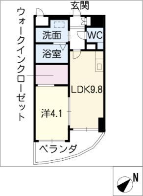 プレディアスタイル葵(1LDK/12階)の間取り写真