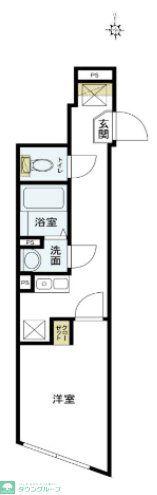 AXIA千歳烏山(1K/4階)の間取り写真