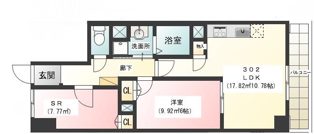 TR瑞江(2LDK/3階)の間取り写真